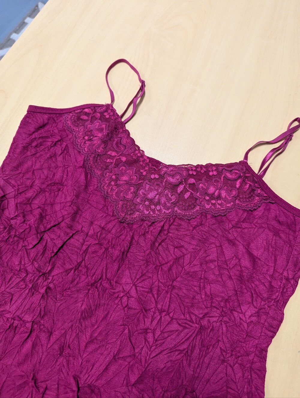 Maurice's Lace Trim Cami Tank Top - Berry Pink - Picture 3 of 5